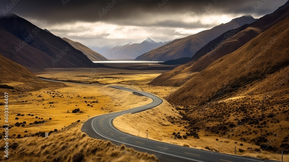 Breathtaking see of the contract stream and mountains. AI Generated Breathtaking see of the contract stream and mountains. AI Generated