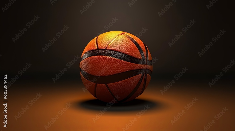 Basketball ball on studio background, creative banner.. AI Generated