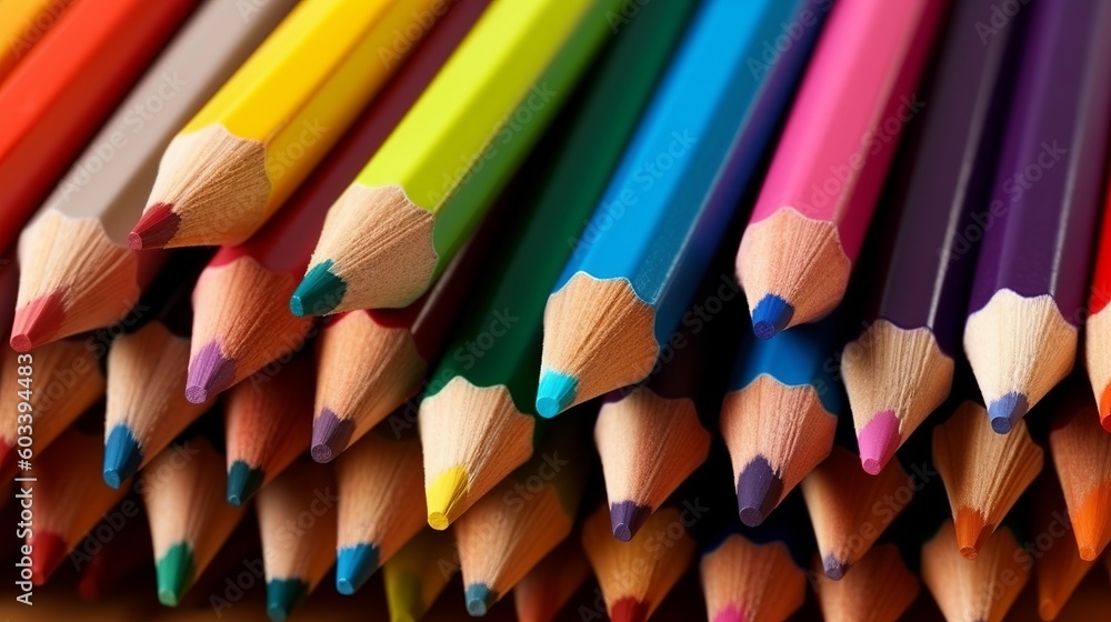 colored pencils back to school. AI Generated colored pencils back to school. AI Generated