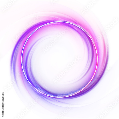 colorful circle swirl neon frame border