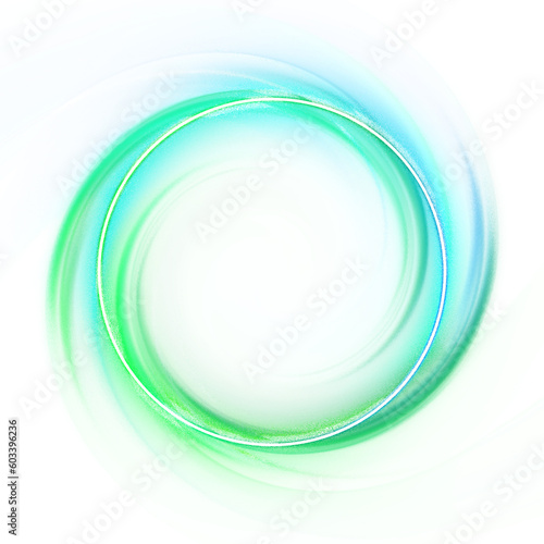 colorful circle swirl neon frame border