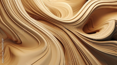  an abstract image of a wavy surface in beige and brown. generative ai