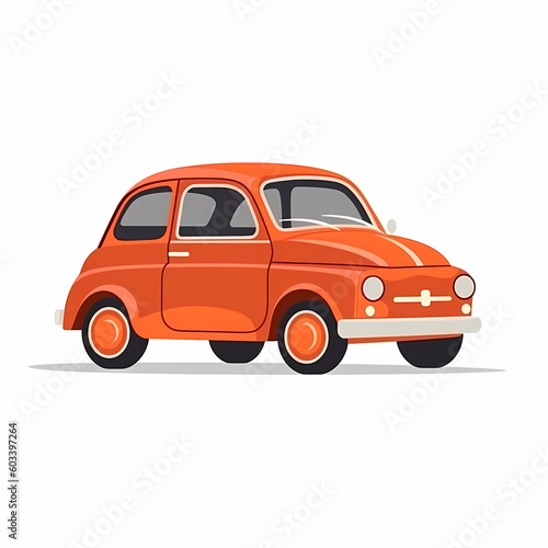 Car Cartoon Isolated White. Generative AI