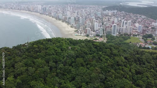 Drone footage of Praia Grande, Brazil