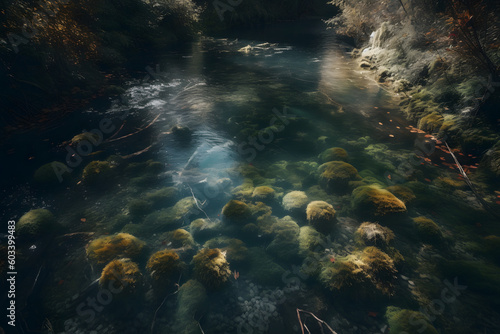 Freshwater landscape. Generative AI