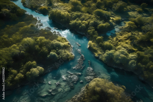 Beautiful Freshwater landscape. Generative AI