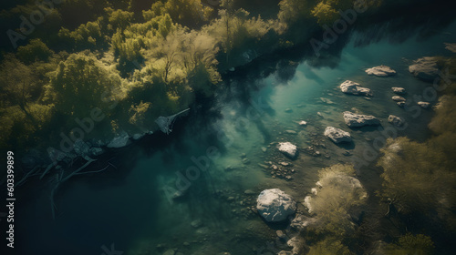 Beautiful Freshwater landscape. Generative AI