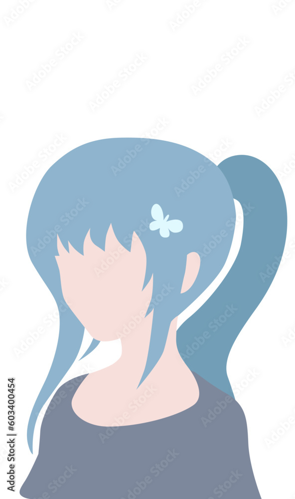 Beautiful girl face concept with nice hair concept anime style illustration Beautiful girl face concept with nice hair concept anime style illustration