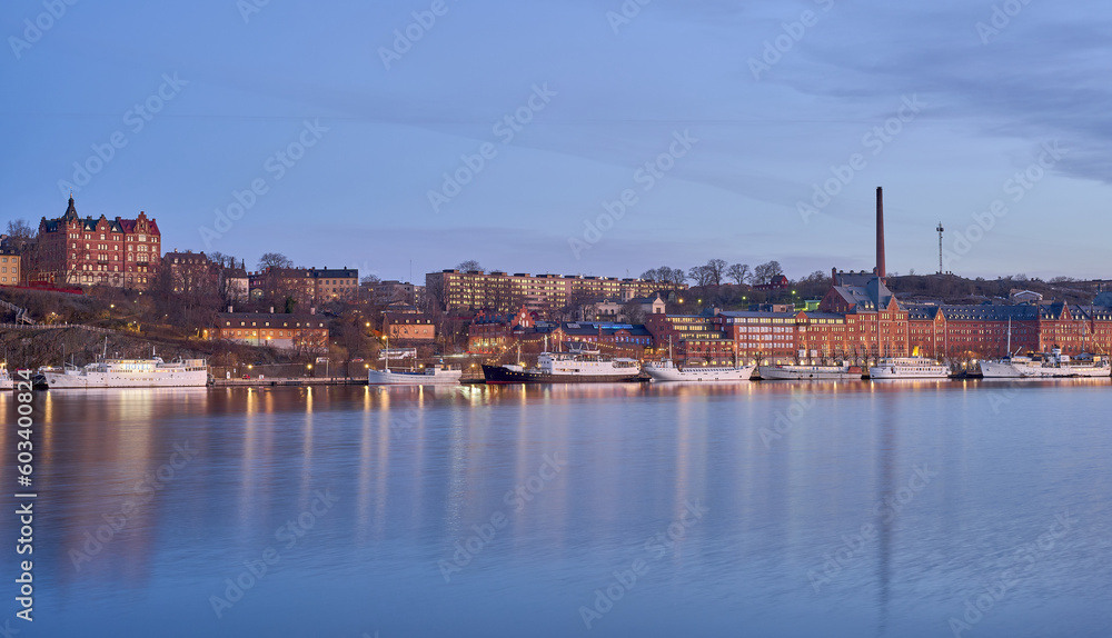 Boats in Södermalm Stockholm