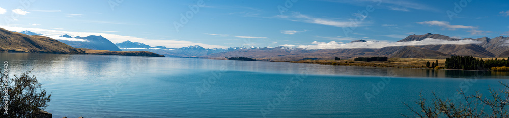 Panorama of Lake Tekapo New Zealand