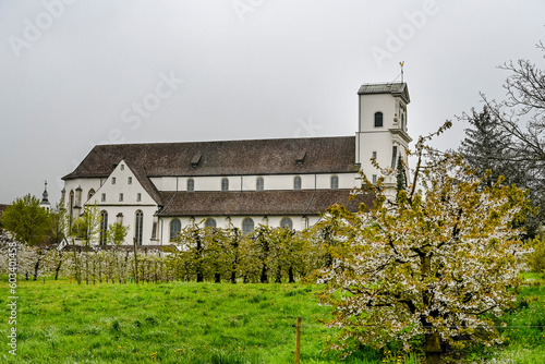 Mariastein, Kloster, Landwirtschaft, Felder, Obstbäume, Apfelblüte, Blütezeit, Wanderweg, Spazierweg, Kloster Mariastein, Dorf, Obstbauer, Frühling, Schweiz photo