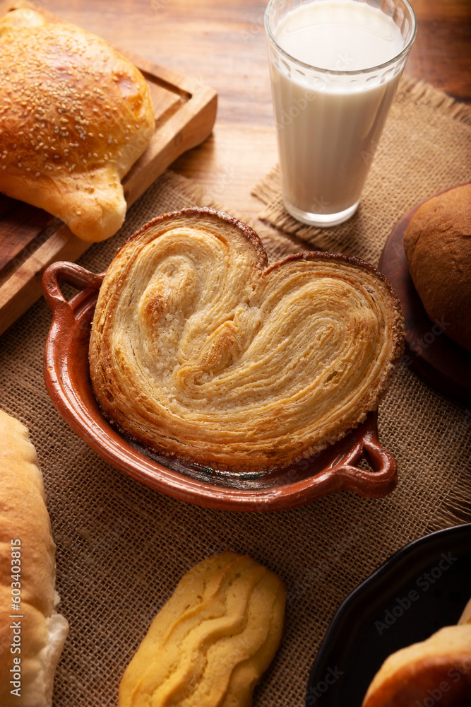 Oreja. Mexican sweet bread made with puff pastry, its name comes from