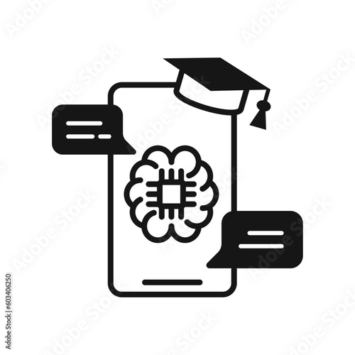 Next-Gen AI Learning Companion Icon. Empowering Educational Chatbot Icon. Conversational AI for E-Learning Icon