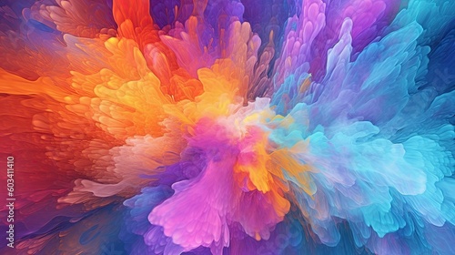 Colorful background  orange  blue  abstract art  explosive  high-speed synchronized. Generative AI