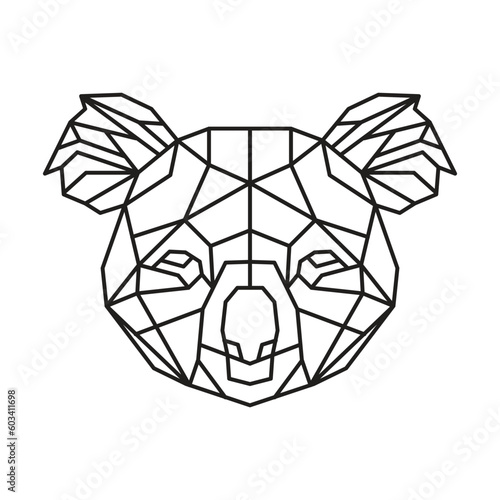 Photography Polygonal Koala . Geometric line animal. Vector illustration.