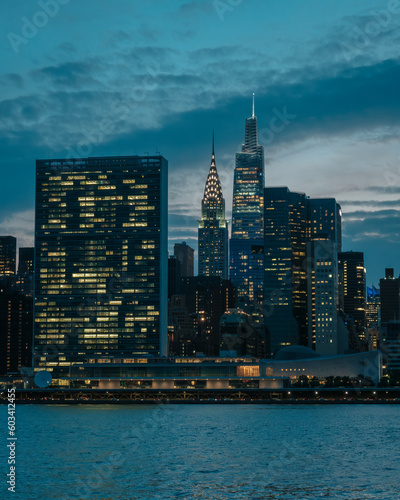View of the Chrysler Building and Manhattan skyline from Long Island City  Queens  New York