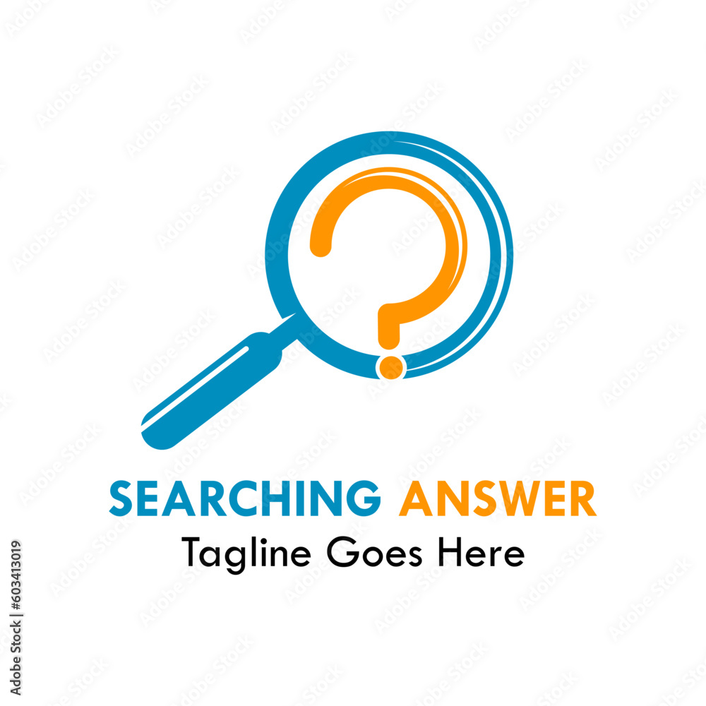 Searching answer design logo template illustration Searching answer design logo template illustration