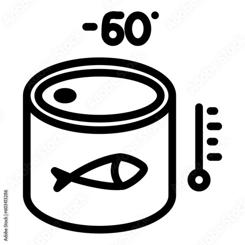 Fresh canned food icon stored at low temperature