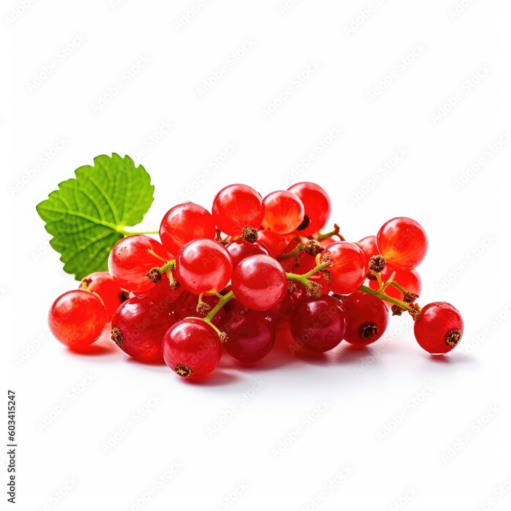 Red Currants isolated on white background (generative AI)