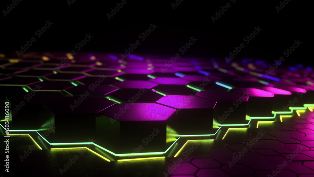 Obraz premium Technology abstract hexagon background . Hi-tech dot comb texture .