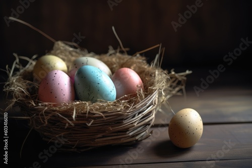Colorfoul Easter Eggs. Generative AI
