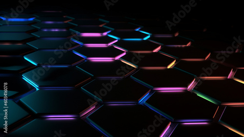 Technology abstract hexagon background . Hi-tech dot comb texture .