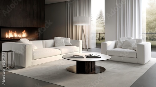 Modern white alcantara sofa for true luxury into a stylish living room  you want a couch like this at the end of every working day. Generative AI Technology 