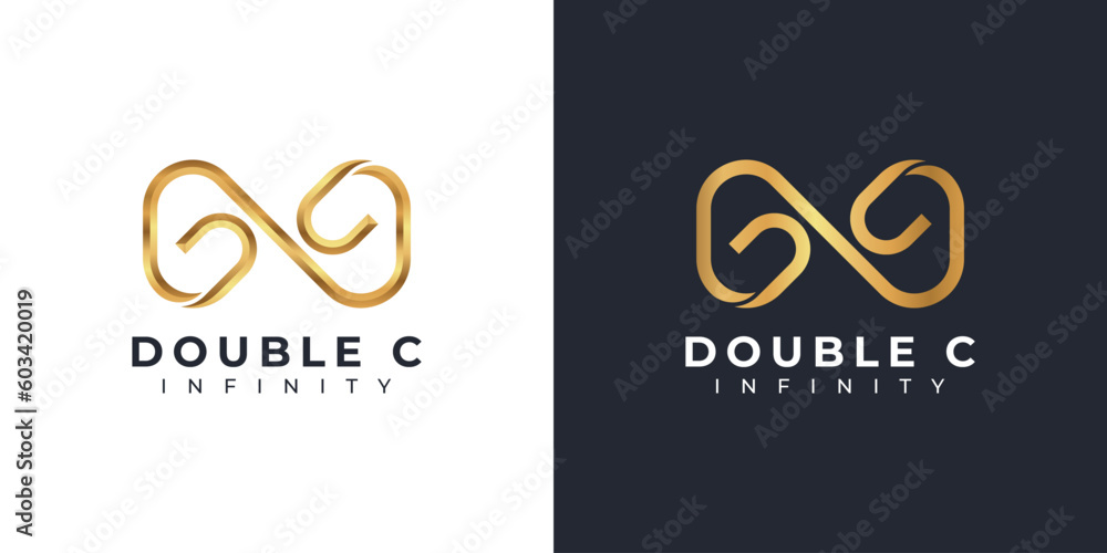 Letter C Infinity Logo design and Gold Elegant symbol for Business ...