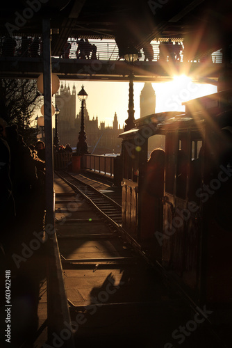 London sunset in winter