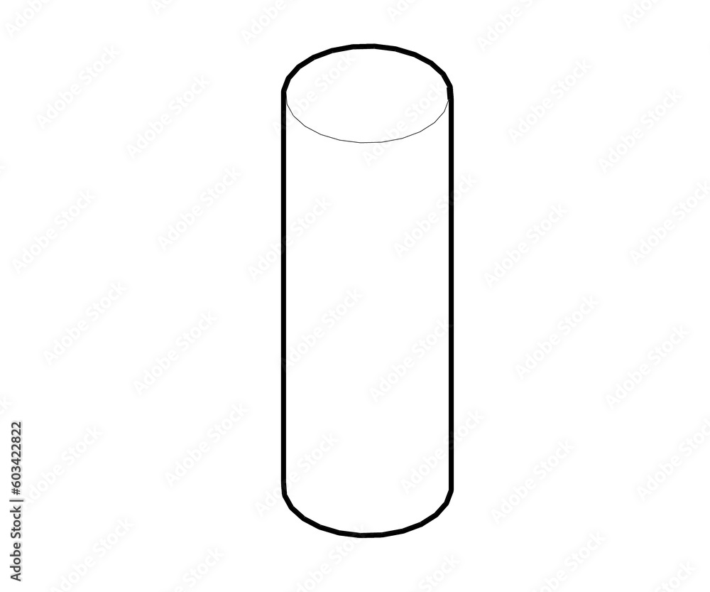 Vector black linear cylinder for game, icon, package design, logo, mobile, ui, web, education. Cylinder on a white background. Vector black linear cylinder for game, icon, package design, logo, mobile, ui, web, education. Cylinder on a white background.