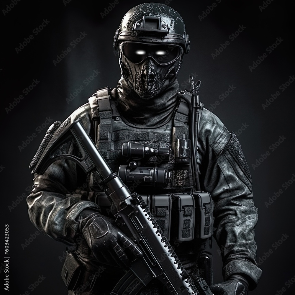 Naklejka premium KI Generierter Soldat