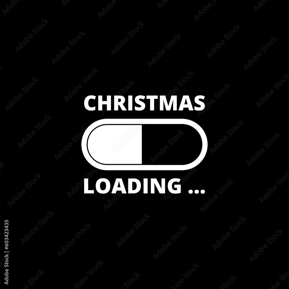 Christmas loading sign icon isolated on black background Christmas loading sign icon isolated on black background