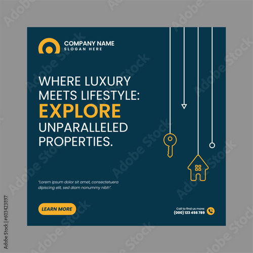 Modern Real Estate Social Post Design Template