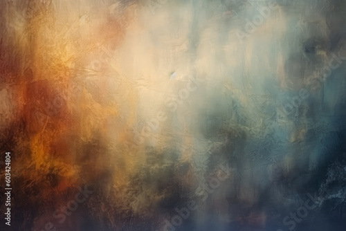Metallic gritty texture on a brown/ goldend rust background, dark, moody. Generative Ai Illustration.