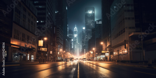 night traffic in the city street