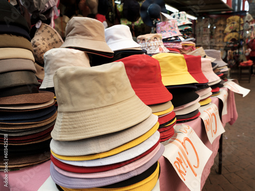 Cool hats being sold on the street by local vendors