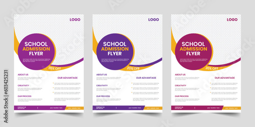 Kids new year school admission popular flyer and poster template