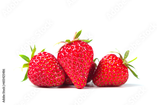 Fototapeta Naklejka Na Ścianę i Meble -  Strawberry isolated on white background. fresh red strawberry