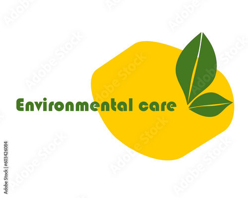 Logo para representar el cuidado del medio ambiente. Sencillo logo con unas hojitas de color verde