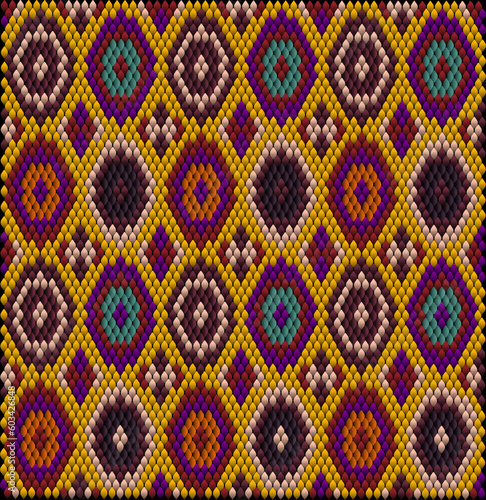 Folk ornament, national pattern, ethnic embroidery, ornamental texture, traditional geometric motives of the tribes of the African continent.