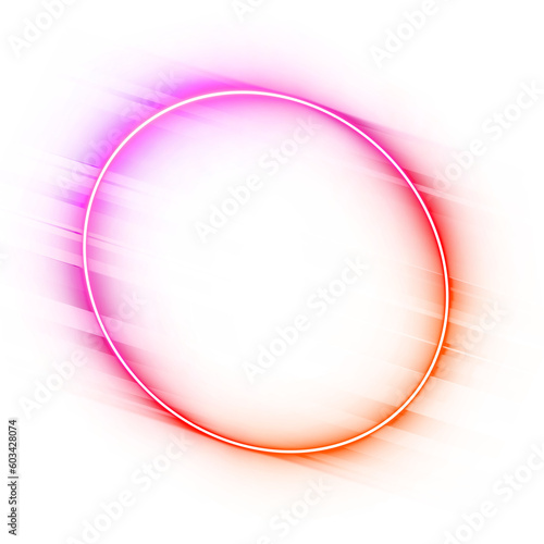 Gradient oblique circle colorful bright neon border