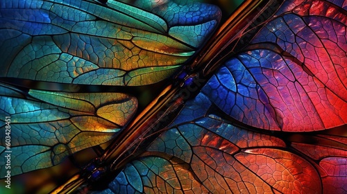  a close up of a colorful butterfly wing with many colors of the same color as the wings of the butterfly's wings, and the wings are multicolored. generative ai