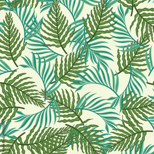 Tropical leaf abstract seamless pattern design.