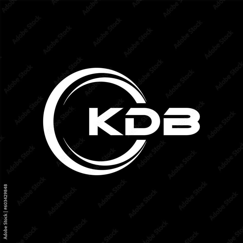 Kdbb Icon KDB letter logo design with black background in illustrator, cube logo ...