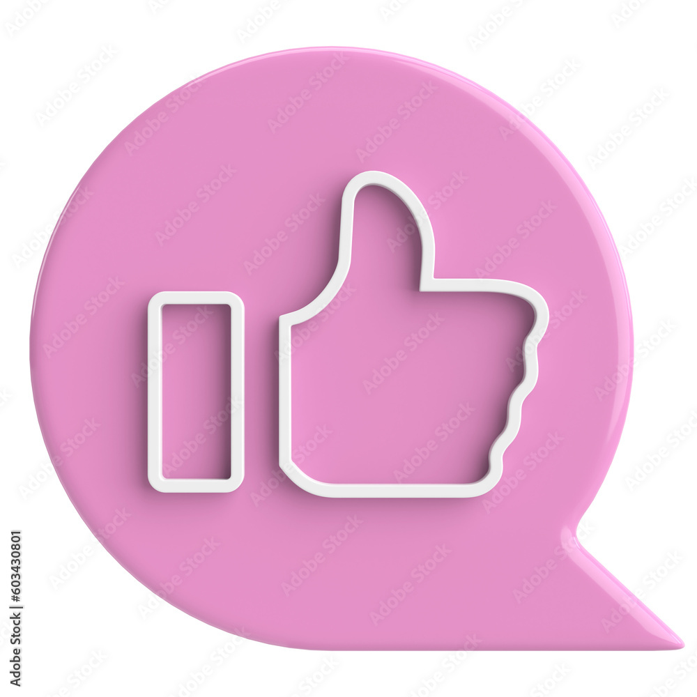 Like icon. Like button. 3D illustration. Like icon. Like button. 3D illustration.