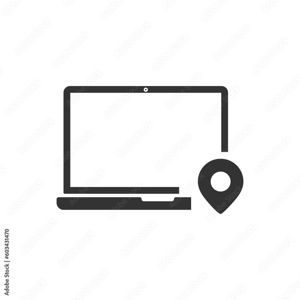 Laptop icon. Location symbol modern simple vector icon for website design, mobile app, ui. Vector Illustration Laptop icon. Location symbol modern simple vector icon for website design, mobile app, ui. Vector Illustration