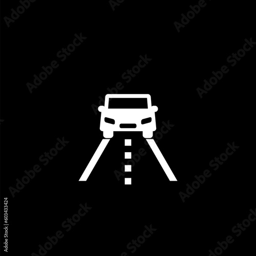 Driving car icon  isolated on black background