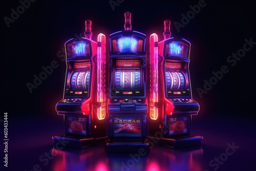 Purple Colorful Slots Background With Copyspace Generative AI