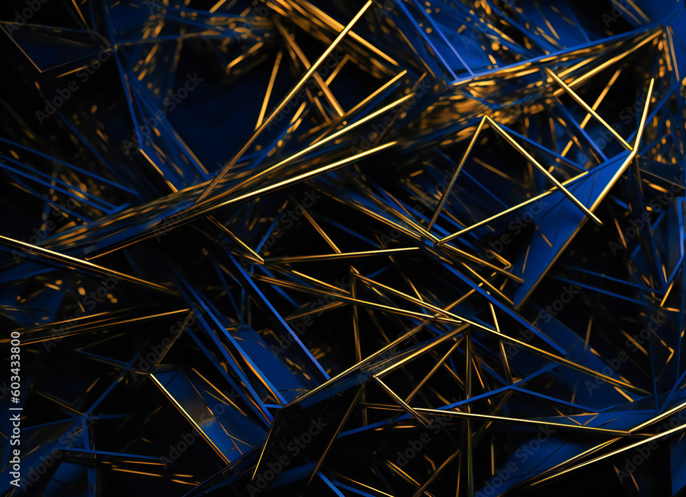 Fototapeta premium a black background featuring golden lines