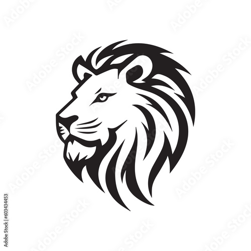 Simple minimalist lion face logo. Suitable for logo design  tattoo design  print on demand  stickers  etc